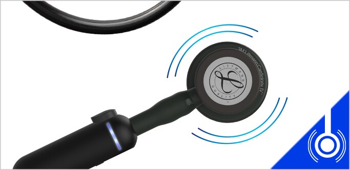 3M Littmann elektronisk stetoskop modell 3200 på en hvit bakgrunn.
