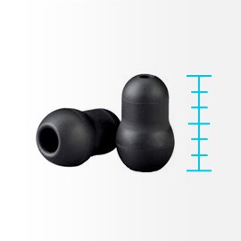 Myke ørepropper for 3M Littmann-stetoskop ved siden av ikon for lengdemåling.