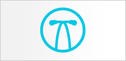 Sirkelformet cyan ikon med ørebøylene til et Littmann-stetoskop.
